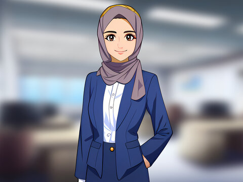 Cute hijab anime girl Wallpapers Download