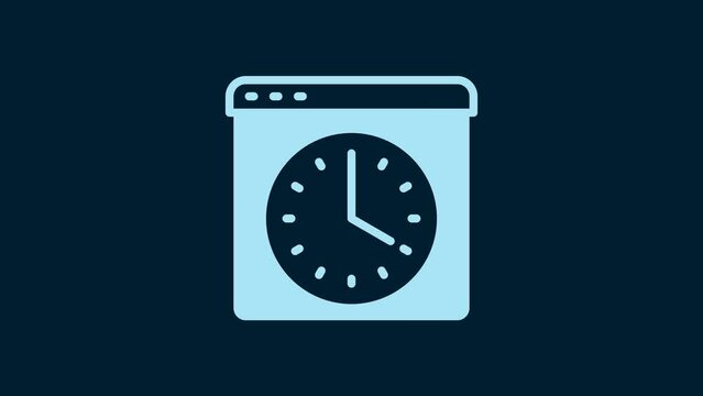 White Browser window icon isolated on blue background. 4K Video motion graphic animation