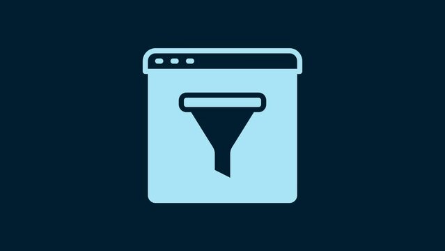 White Browser window icon isolated on blue background. 4K Video motion graphic animation