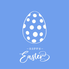 Happy Easter lettering with Easter egg. Vector illustration.