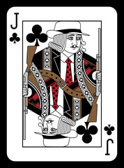 Jack of Clubs playing card - Mafia design.