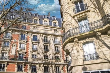 Paris, beautiful buildings rue Saint-Jacques in the 14e arrondissement
