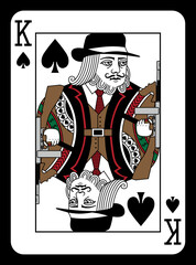 King of Spades playing card - Mafia design.