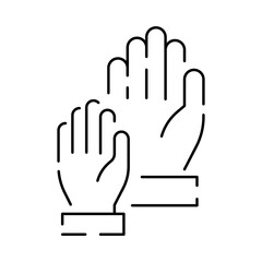 Obraz premium No racism line icon. Group bullying icon, bully persecution, harassment and hate attack, social blame, accuse victim, thin line symbol on white background, social issue