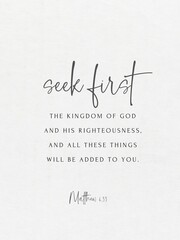 
Seek First Bible Verse Wall Art, Matthew 6:33, Printable Wall Art, Scripture Poster Download