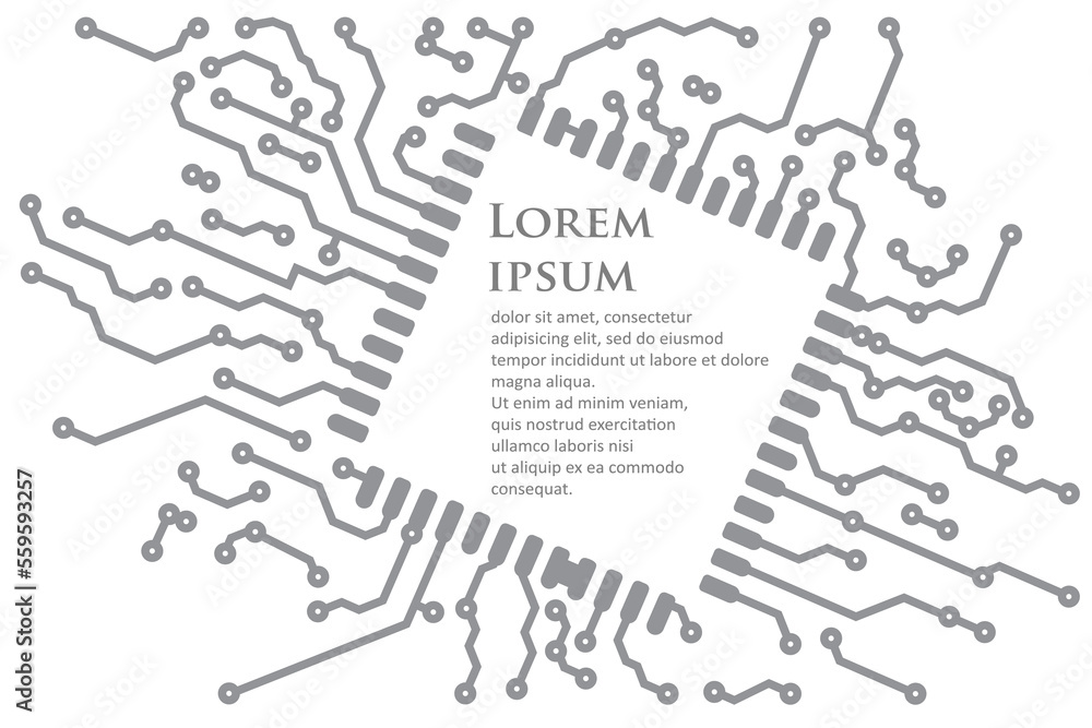 Poster inclined, turned, tilted background in pcb-layout style with empty space for your text