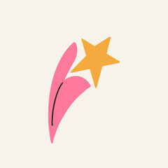 Shining stars emoji. Hand-drawn cartoon. Isolated vector.