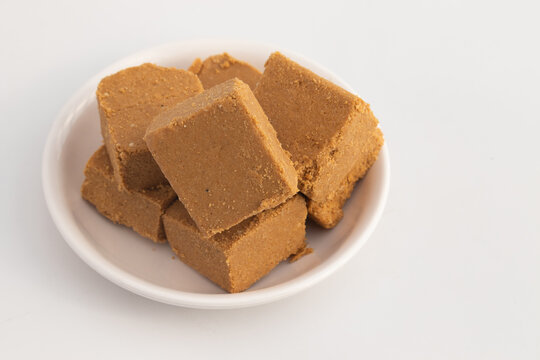 Winter Season Special Indian Til Barfi Or Burfi Also Known As Tilkut, Gajak, Gazak, Gachak Made Of Tilgul, Mungfali, Sesame Seed, Jaggery Gud, Badam And Pista For Makar Sankranti Or Lohri Celebration
