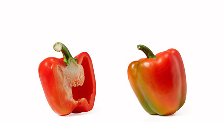 Red pepper on white background