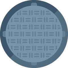 Lid manhole icon flat vector. City road. Plate urban isolated