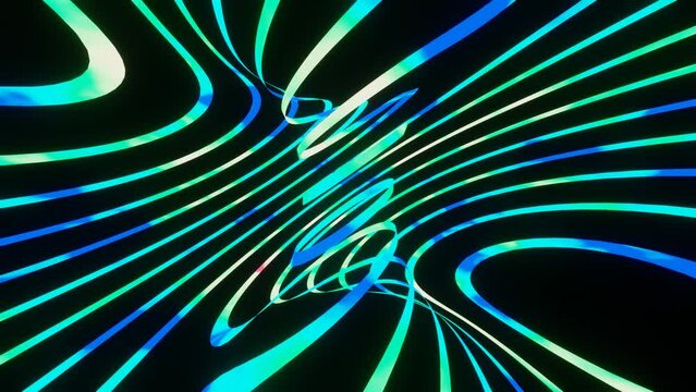 Looped abstract animation of smooth chaotic transformations of colored stripes.