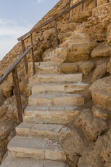 Stairs to the Red Pyramid in Dahshur, Egypt