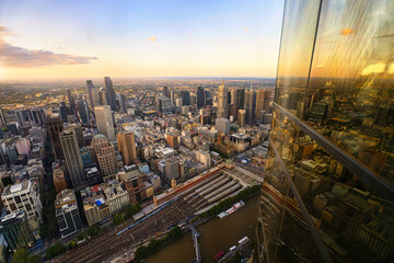 Fototapeta premium The skyline of Melbourne photographed from the skydeck