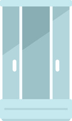 Hygiene shower cabin icon flat vector. Stall cabin. Interior furniture isolated