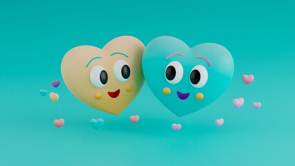 Couple of hearts in love