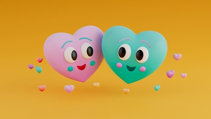 Couple of hearts in love