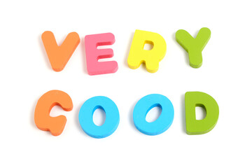 Very good, laid out in English multicolored letters white background.