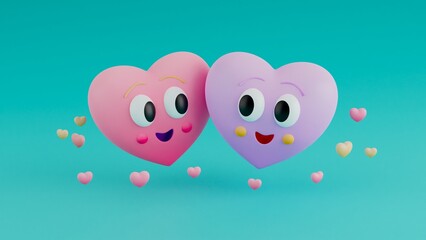 Couple of hearts in love