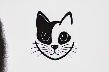 Obraz premium illustration of a flat cat nose on a white backdrop. Generative AI