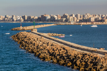 View of the Eastern Harbour in Alexandria, Egypt