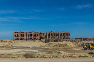 Construction site of the New Mansoura city in the Nile delta, Egypt