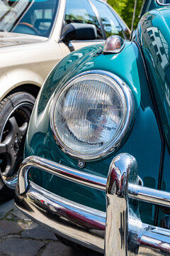 Headlight of a retro car photo