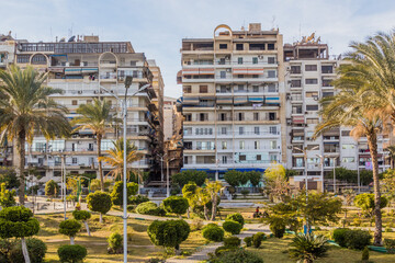 View of a park in Port Said, Egypt