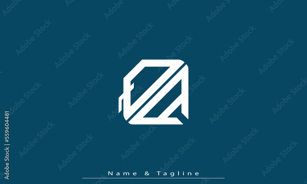 Fototapete Alphabet letters Initials Monogram logo QA , AQ