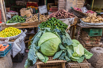 Vegetable stall in Port Said, Egypt