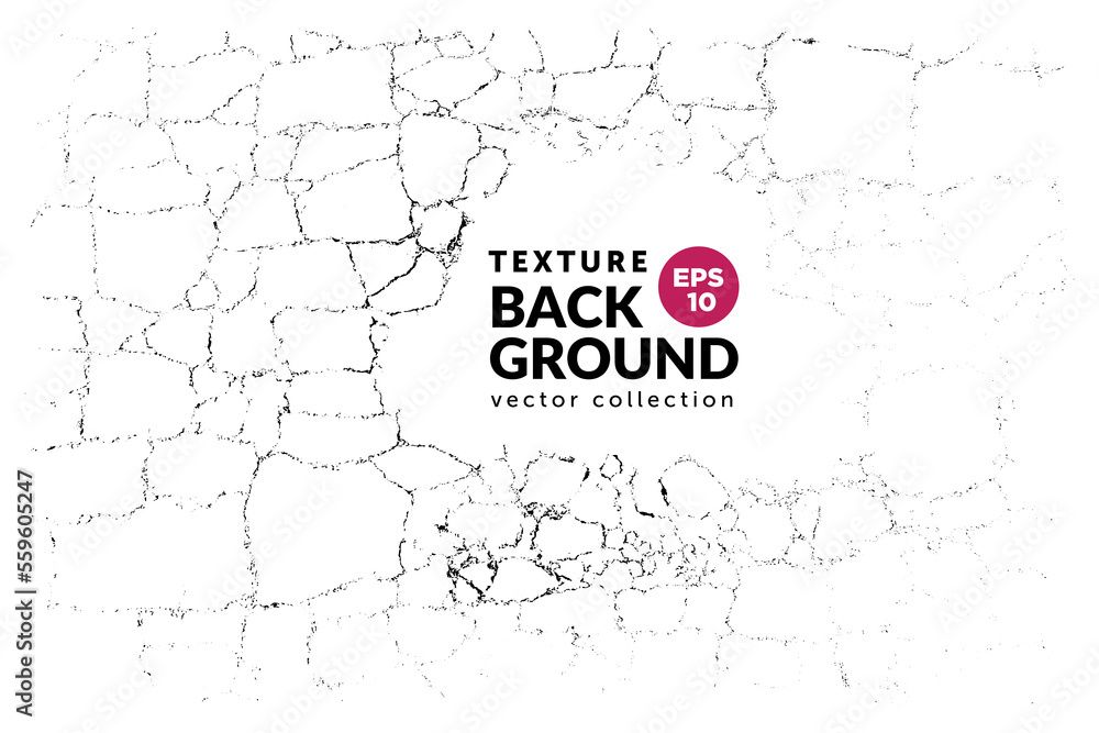 Poster natural cracks background with copy space. vector overlay texture of cracked surface. one colour gra