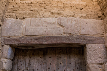 Lintel mad of ancient stones in Al Qasr village in Dakhla oasis, Egypt