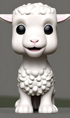 Generative Ai cute and adorable 3d lamb character