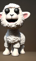 Generative Ai cute and adorable 3d lamb character