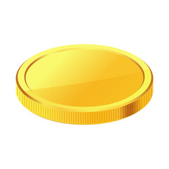Golden money. Rotating gold coin.