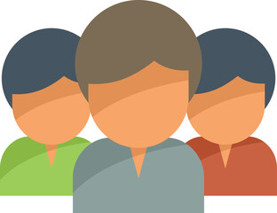 Fototapeta premium Group work icon flat vector. Business person. Online computer isolated