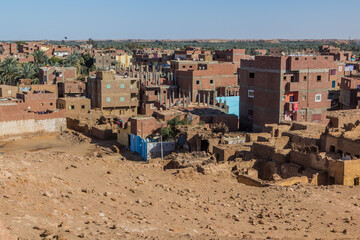 Old and new houses in Mut town in Dakhla oasis, Egypt