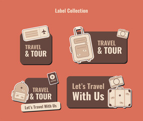 Travel Sale Label Collection Template for Social Media or Print Media. Suitable to use on any event.