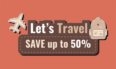 Travel Sale Label Collection Template for Social Media or Print Media. Suitable to use on any event.