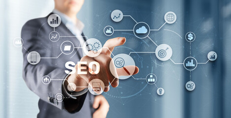 SEO. Search Engine Optimization. Information Internet Concept