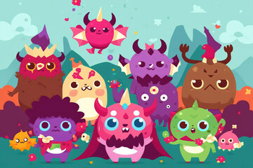 Naklejka premium Fantasy creature. cartoon color story. sketch art for artist creativity and inspiration. generative AI 