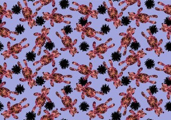 Cartoon toys animals seamless fluffy bears pattern for wrapping paper and fabrics and kids clothes print