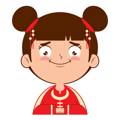 chinese girl doubt face cartoon cute
