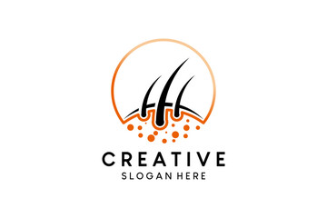 Hair growth or hair transplant logo design with creative concept