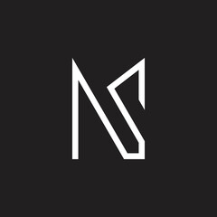 letter ns simple geometric thin line logo vector