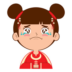 chinese girl crying face cartoon cute