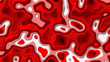 Red paper cut out effect on background