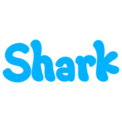 Shark Fish Name Lettering Concept on Transparent Background