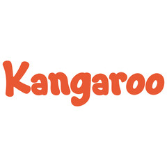 Kangaroo Animal Name Lettering Concept on Transparent Background