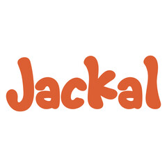 Jackal Animal Name Lettering Concept on Transparent Background