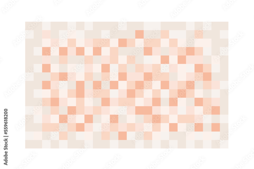 Wall mural censor blur effect. skin tone colored pixel texture on transparent background. mosaic pattern to hid